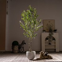 210cm Outdoor UV-beständiger Künstlicher Olivenbaum Großer Realistischer Plastik-Bonsai Garten-Landschaftsdekoration
