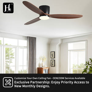 Ventilateur de plafond avec lumière, design moderne élégant, bois massif, corps en métal à trois pales, installation d'ingénierie pour salon, hôtel - Product Image 5