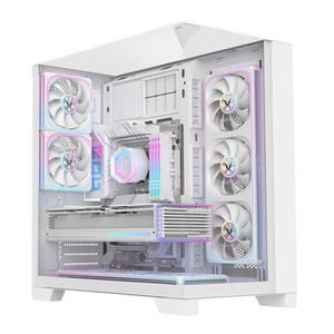 Boîtiers de PC de jeu Ruix O11Vision-White ATX BTF compatibles, vue complète latérale et supérieure en verre trempé, cabinet de jeu - Product Image 1
