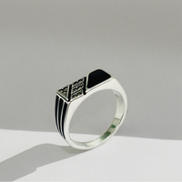 KAAN JEWELRY Moderner 925er rhodinierter Herren ring aus Silber-Modeschmuck für vielseitige Anlässe Made in Guangdong