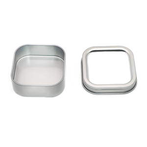 Hình chữ nhật nhỏ kim loại hộp thiếc 63-63-26mm cửa sổ PVC Nắp hiển thị sản phẩm làm bằng tinplate - Product Image 3