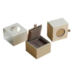 Kotak Perhiasan Clamshell Gaya Modern Spot, Kotak Hadiah Kertas Khusus Ditarik Kawat, Kalung dan Kotak Kemasan Anting-Anting
