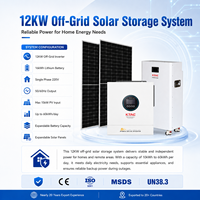 Paket Sistem Tenaga Surya Lengkap 12KW Inverter Hybrid Off-grid Fase Tunggal Penyimpanan Baterai LiFePo4 16KWH 51.2V314AH Sistem Tenaga Surya Rumah Tangga