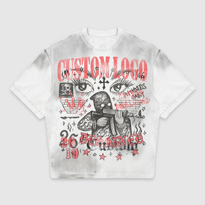 Camisetas Oversize de Algodón para Hombre <span class=keywords><strong>con</strong></span> Estampado DTG Tie-Dye Vintage, Estilo Streetwear Personalizado, <span class=keywords><strong>con</strong></span> Pedrería y Lavado Ácido - Product Image 3
