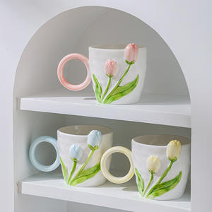 Vintage Light Luxury Iris Camellia Floral Design <b>Large</b> Capacity Eco-Friendly Dishwasher Safe Ceramic Mug <b>Gift</b> <b>Box</b> Business <b>Gifts</b> - Product Image 2