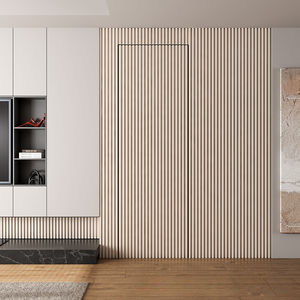 Panel de Pared Interior con Diseño Moderno, Revestimiento de Pared Acanalado Integrado y Móvil, <span class=keywords><strong>Puerta</strong></span> de Dormitorio con Marco Oculto - Product Image 4