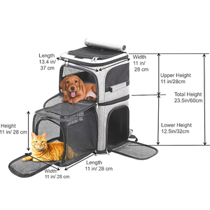 Portador de mochila de lujo extensible para gatos para 2 Gatos, portabebés plegable con 7 ventanas para múltiples mascotas y 2 perros pequeños - Product Image 4