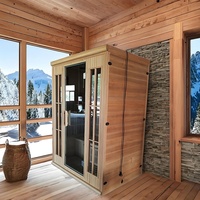 Sauna infrarouge intérieur pour 4 à 6 personnes, en bois de cèdre rouge et de pruche, système de vapeur sèche électrique, spa de luxe à domicile, bien-être