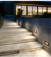 Noir shell en aluminium 3W Encastré Led Couloir Escalier Lumière Intérieure AC85-265V Coin Mur lumières Étape led Lampe