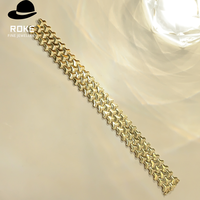 Bracelet géométrique en forme de flèche pour femme en or 9K-18K, incrusté de diamants de laboratoire ronds de 0,185 ct, bijoux de style moderne et nouveau