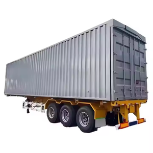 รถพ่วงบรรทุกอาหารแบบมีผ้าม่าน 3 เพลา ยี่ห้อ China Supply พร้อมตู้บรรทุกสินค้าแบบ Van Box สำหรับขาย - Product Image 1