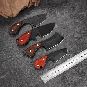 Couteau d'extérieur à haute dureté, forgé à la main, couteau droit de survie pour la plongée, couteau de camping portable à lame fixe avec étui - Product Image 4