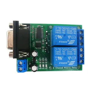 Placa de relé 2Ch Rs232 DC 12V 24V Módulo de interruptor de puerto serie para Motor Plc Led Ptz Equipo de Control Industrial