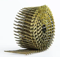 Clous en spirale à pointe barbelée et à anneau, collés sur fil à 15 degrés pour pistolet à clous, pour toiture et fabrication de palettes