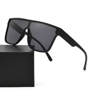 2024 nuovo arrivo logo del marchio personalizzato quadrato donna uv400 polarizzato nero paralume occhiali da sole uomini