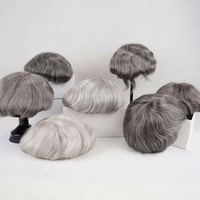 Perruque pour homme ultra-fine faite à la main en cheveux indiens Remy, toupet souple en PU, système capillaire naturel, prothèse capillaire légèrement ondulée, moyen clair