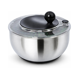 Large Capacity Stainless Steel Quick Dry Design Manual Salad Fruit Dehydrated Spinner Hand Press Salad Spinner Vegetable Dryer - Product Image 1