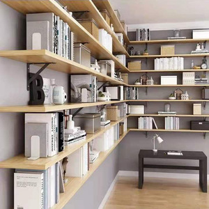 <b>Wall</b> <b>Mounted</b> Wooden <b>Shelves</b> Natural Wood Color Rectangle Shape For Living Room Storage Neatening <b>Wall</b> Bookshelves - Product Image 1