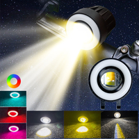 Projecteur extérieur pour moto de 3 pouces avec anneau RGB Angel Eye, phare LED bicolore tout-terrain pour voiture Hallo Auto