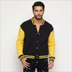 Chaqueta Varsity Personalizada para Hombre, Estilo Letterman, con Logotipo de Béisbol, Cuerpo de Lana, Mangas de Cuero, Estilo Bomber, Unisex, Casual - Product Image 1