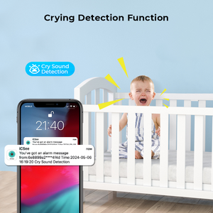 Moniteur bébé IP <span class=keywords><strong>sans</strong></span> <span class=keywords><strong>fil</strong></span> 3MP de haute qualité avec suivi automatique Vision nocturne <span class=keywords><strong>Interphone</strong></span> audio bidirectionnel Conception mignonne Haute visibilité - Product Image 5
