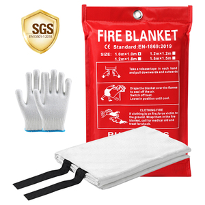 <span class=keywords><strong>Couverture</strong></span> anti-feu certifiée CE 1m X 1m en fibre de verre résistante à la chaleur 1000F Protection anti-feu d'urgence pour usage domestique - Product Image 1