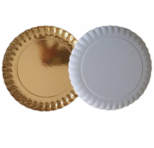 Bandeja de servicio de cartón de lámina de oro desechable de 10kg, venta al por mayor, plato de papel rectangular desechable ecológico, bandeja dorada - Product Image 3