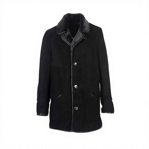 Manteau long trench en cuir noir respirant et écologique pour homme, modèle original tendance 2026, conception personnalisée de haute qualité, vente chaude OEM - Product Image 1