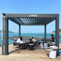 Pergola en aluminium Jiake 6063-T5 avec toit à lames motorisées pour ferme d'élevage de perles, terrasse, jardin, patio, gazebo extérieur, pavillon, terrasse