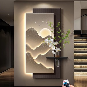 Peinture décorative hydroponique en <span class=keywords><strong>grès</strong></span> vert avec lumière LED silencieuse pour l'entrée de la maison, le couloir, le salon - Product Image 1