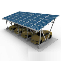 Kit de carport solaire en alliage d'aluminium en forme de W pour une utilisation extérieure imperméable, système de supports de montage photovoltaïque
