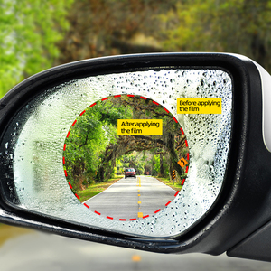 Pegatina para espejo de coche, película antivaho impermeable a prueba de lluvia, espejo Universal cuadrado redondo, Película antirreflectante, cinta de bucle de gancho - Product Image 4