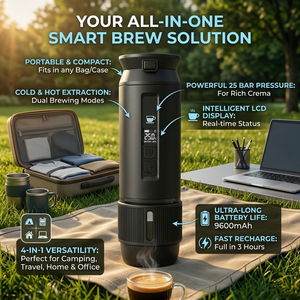 Cafetera Espresso Compatible con <span class=keywords><strong>Dolce</strong></span> <span class=keywords><strong>Gusto</strong></span>, Pantalla LCD, Nivel <span class=keywords><strong>de</strong></span> Batería, 9600mAh, Carga en 1.5H, Frío/Caliente, Doble Función, 4 en 1, Café Molido, OEM - Product Image 3