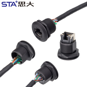 Tùy chỉnh RJ45 không thấm nước cắm kim loại kết nối Cat6 Bảng điều khiển gắn kết giao diện Mạng Adapter <span class=keywords><strong>Ethernet</strong></span> Cáp mở rộng - Product Image 3