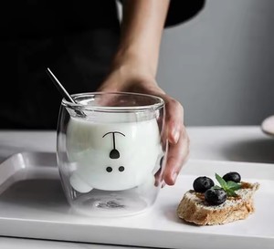 แก้วกาแฟสองชั้นลายหมีน่ารัก แก้วสองชั้นลายการ์ตูนสัตว์น่ารัก แก้วนมลายแมว เป็ด สุนัข ของขวัญน่ารักสำหรับผู้หญิง ของขวัญคริสต์มาส - Product Image 6