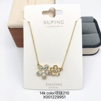 Collier pendentif à chaîne à maillons en alliage de cuivre plaqué or avec CZ synthétique, nouveau design, pour femmes, vente en gros de bijoux XUPING