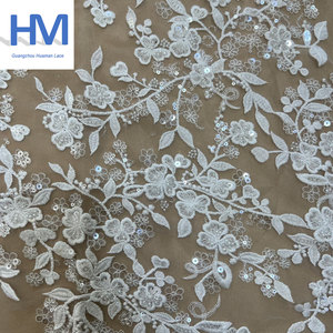 New <span class=keywords><strong>2025</strong></span> Hoa Thêu Thiết Kế Nặng Beading Ren Vải Ren Trắng Cho Váy Cưới - Product Image 6