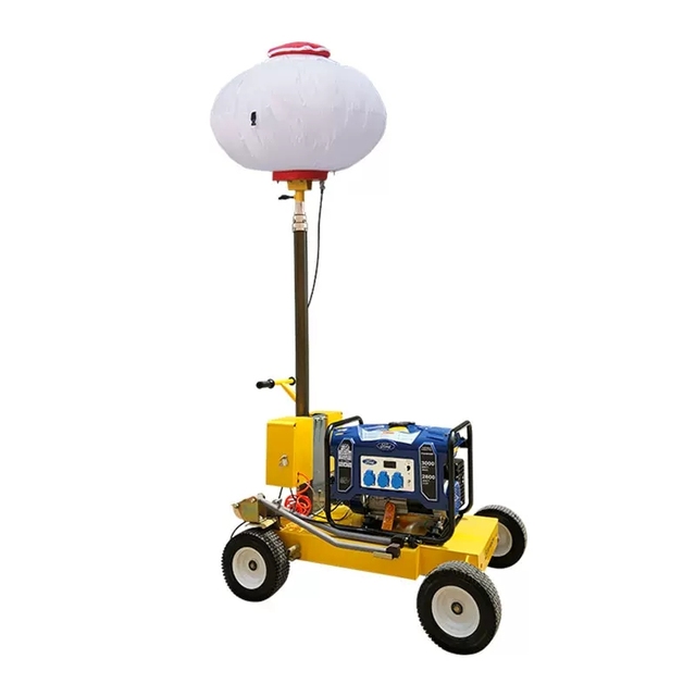 4.5m Telescopic Diesel Pneumatic Pole 4*1000W LED/Metal Halide Mobile Trolley Balloon Light Tower IP65 Rating 360 Beam Angle