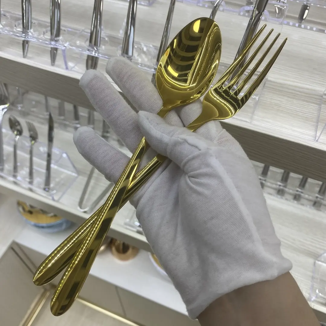 Jieyang Factory Unique Spoon Sets Stainless Steel PVD Gold Non- Magnetic 12PCS Cutlery