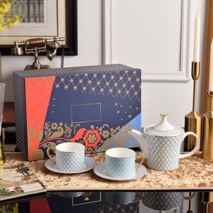 Juego de Café de Porcelana China de Estilo Europeo, Dorado y Colorido, para Regalo, Venta al por Mayor, Tazas de Lujo para el Hogar y la Oficina - Product Image 4