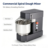 Machine à pétrir la pâte en acier inoxydable 10L, à faible bruit, lavable, mélangeur à spirale, équipement de boulangerie commercial, vente chaude
