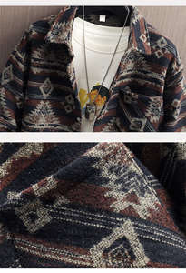 Manteau de veste en laine indigène aztèque vintage de haute qualité pour hommes Collection automne hiver-Vente en gros - Product Image 4