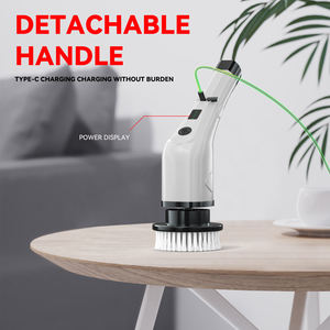 Brosse de Nettoyage Rotative Électrique, Sans Fil Avec 8 Têtes Interchangeables, Balai Laveur Double Vitesse à Manche Ajustable - Product Image 4