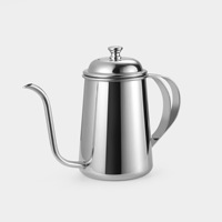 Bouilloire à bec long pour café filtre, design de bec de précision, 650 ml, en acier inoxydable 304 épaissi, pour infusion de café et thé
