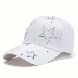 Gorra de Béisbol Elegante al por Mayor, de Algodón Negro y Rosa con Pedrería Brillante para Mujer - Product Image 2