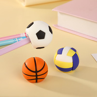 Pengasah Pensil Bentuk Bola Olahraga Lucu dengan Satu Lubang, Alat Tulis Sekolah Portabel untuk Anak, Hadiah Alat Tulis