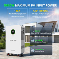 Système de Stockage d'Énergie Domestique Hybride Prêt pour le Système Solaire, avec Batterie LiFePO4 5KWh et Onduleur 5KW, Prêt pour le Réseau, Phase Partagée, Entrepôt Allemagne