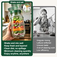 Boîte à salade personnalisée sans BPA avec compartiment à vinaigrette à ouverture latérale, récipient à salade pour micro-ondes, portable pour le bureau/le pique-nique/les voyages