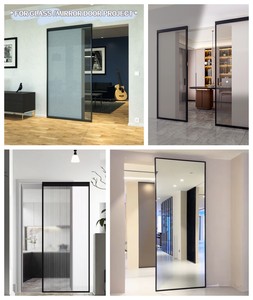 Système <span class=keywords><strong>de</strong></span> porte coulissante sans rail, quincaillerie cachée, avec fermeture douce, installation <span class=keywords><strong>de</strong></span> miroir en verre, sans <span class=keywords><strong>bruit</strong></span>, kits <span class=keywords><strong>de</strong></span> porte coulissante transparente - Product Image 5