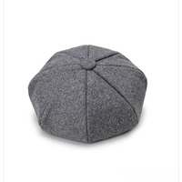Vente en gros de béret rétro en polyester vintage d'automne, chapeaux de fête, style anglais plat en extérieur, casquettes de peintre en melon roulées en citrouille